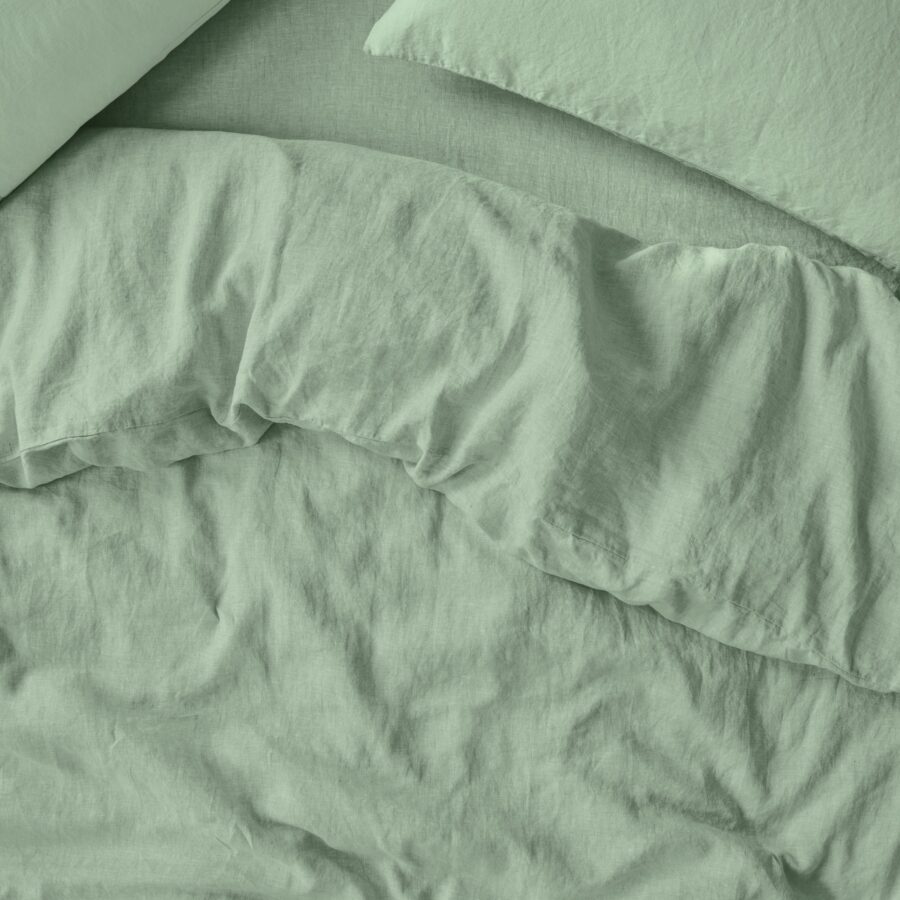Sage Green Linen Blend Duvet Cover