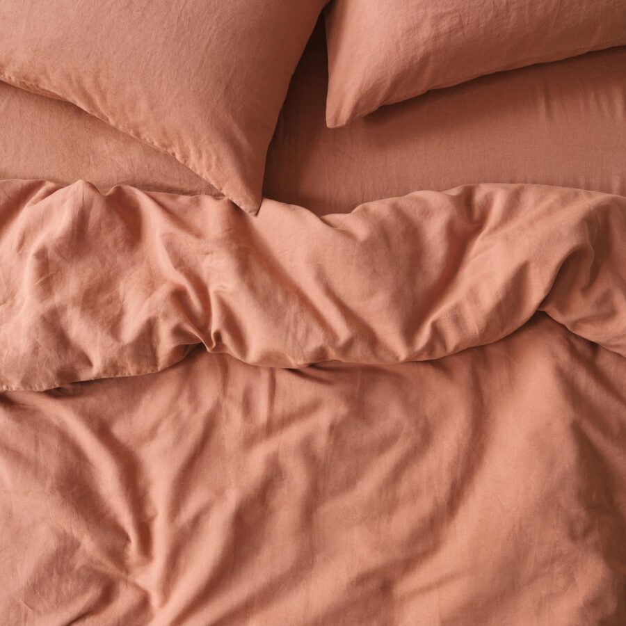 Warm Clay Linen Blend Duvet Cover