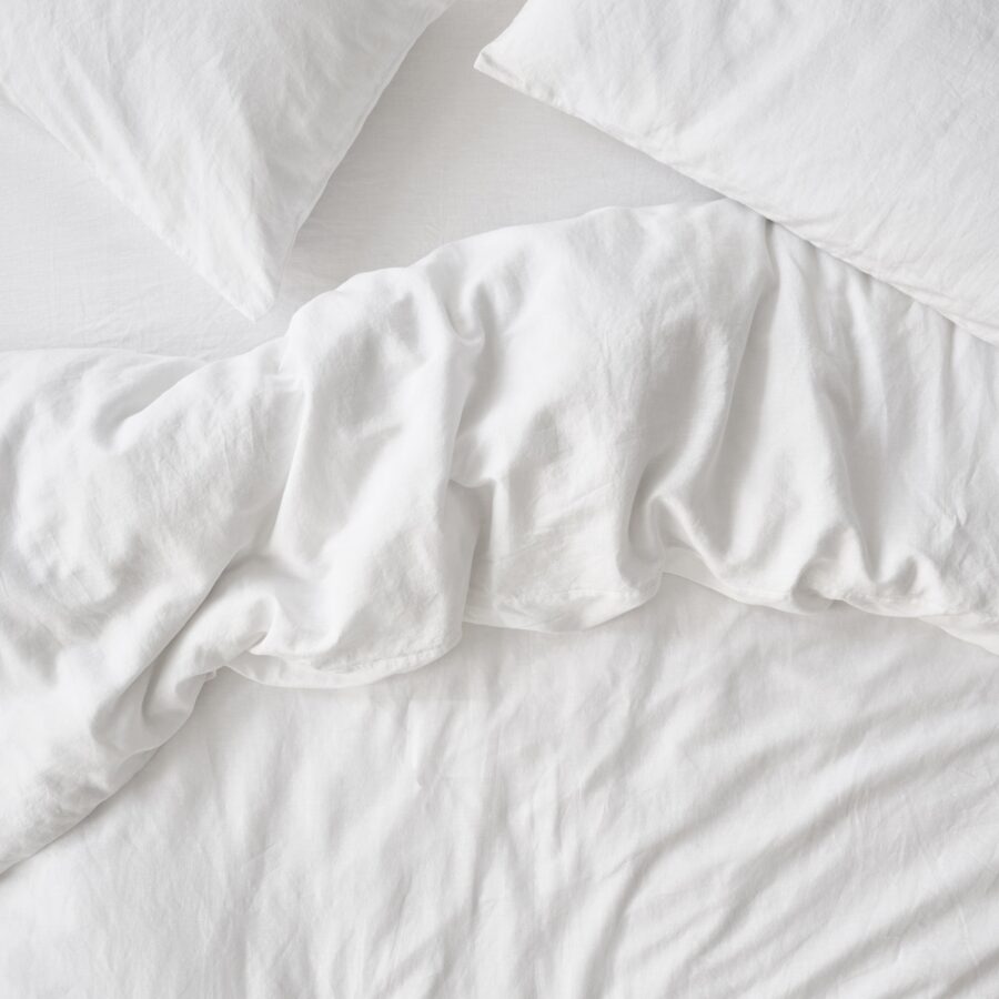 White 100% Linen Duvet Cover