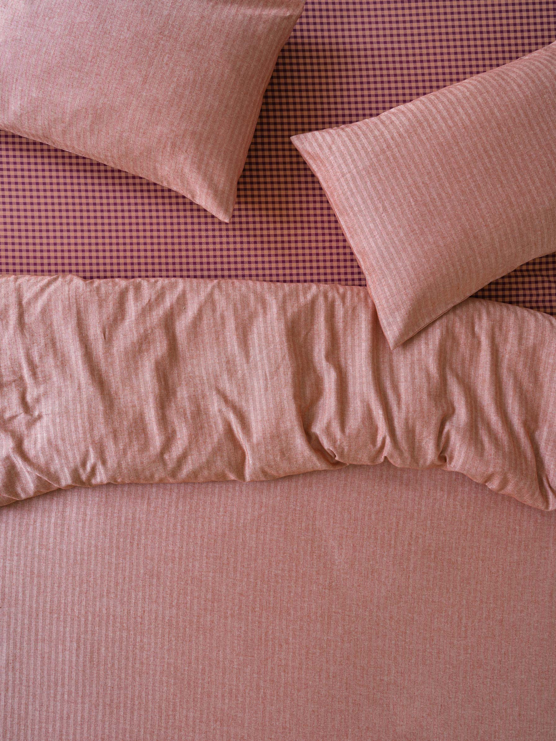 Auburn Red Herringbone Flannel Cotton Duvet Cover