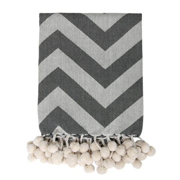 Woven throw blanket - chevron