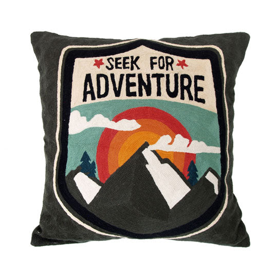 STBR | hand embroidered throw pillow - Adventure