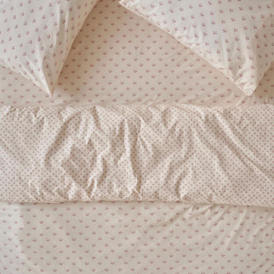 Dusty Pink Martha Floral Cotton Duvet Cover