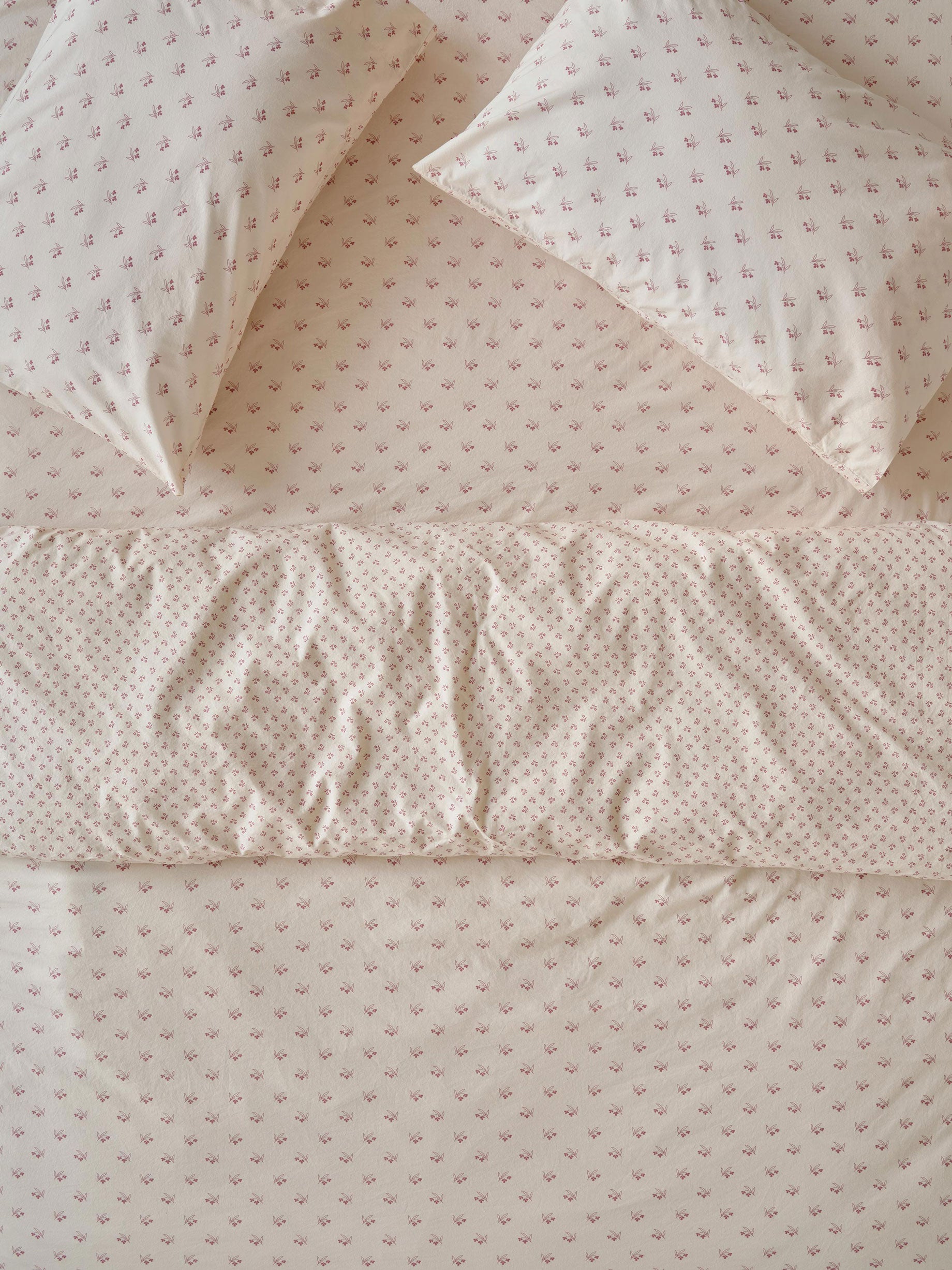 Dusty Pink Martha Floral Cotton Duvet Cover