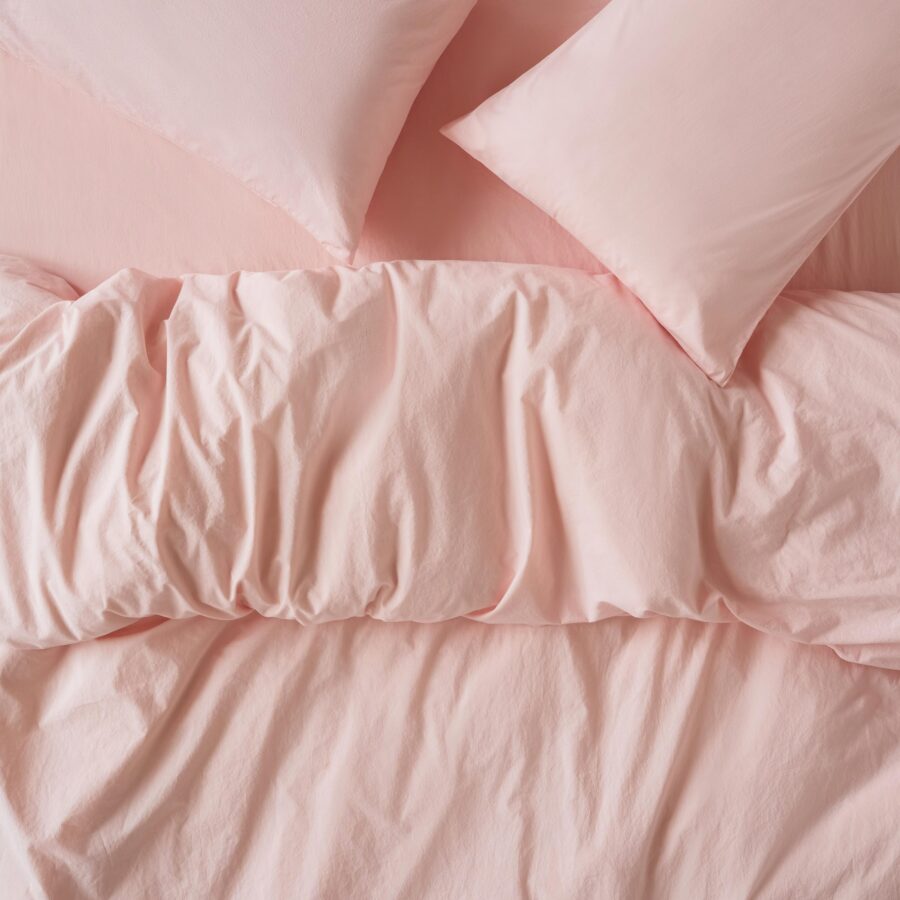Poetic Pink Washed Cotton Percale Duvet Cover