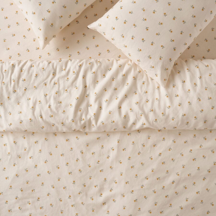 Honey Posy Bud Linen Blend Duvet Cover