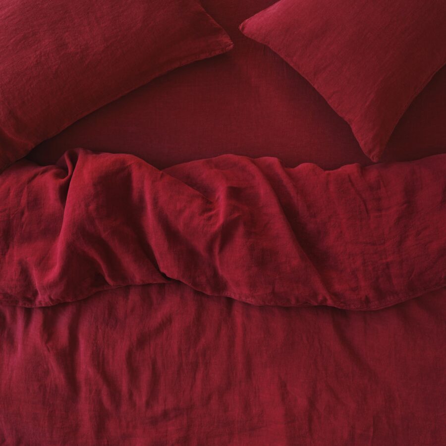 Rhubarb Linen Blend Duvet Cover