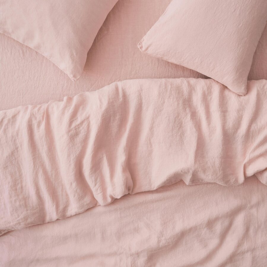 Rose Linen Blend Duvet Cover