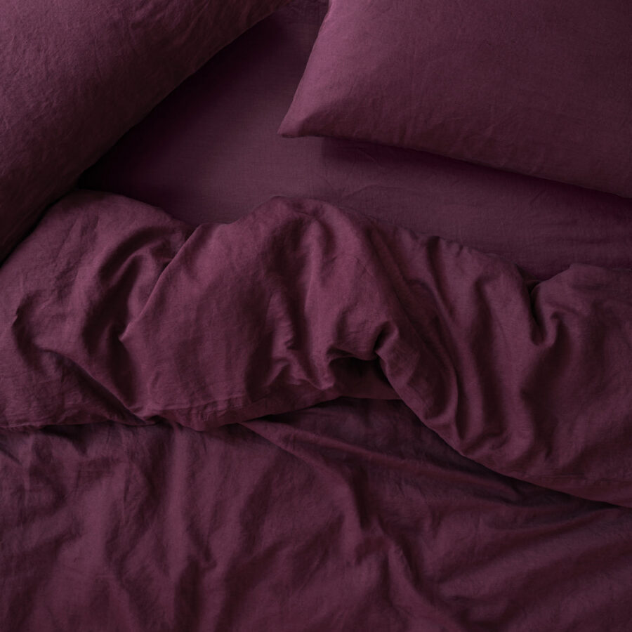 Berry Linen Blend Duvet Cover