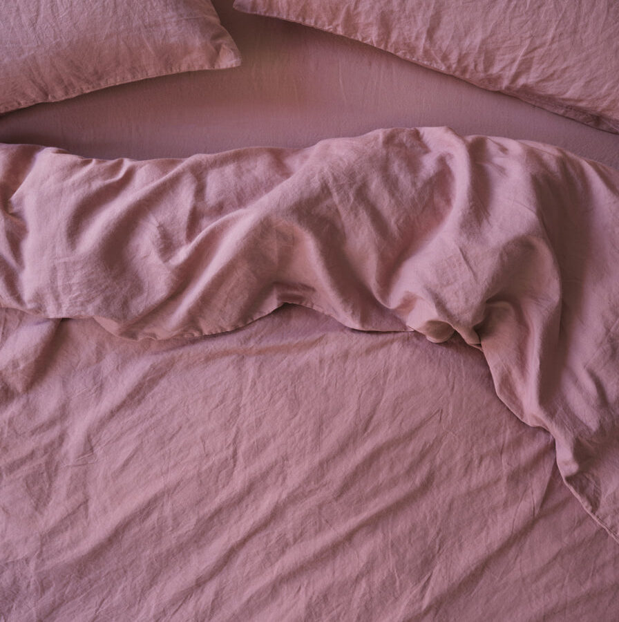 Raspberry Linen Blend Duvet Cover
