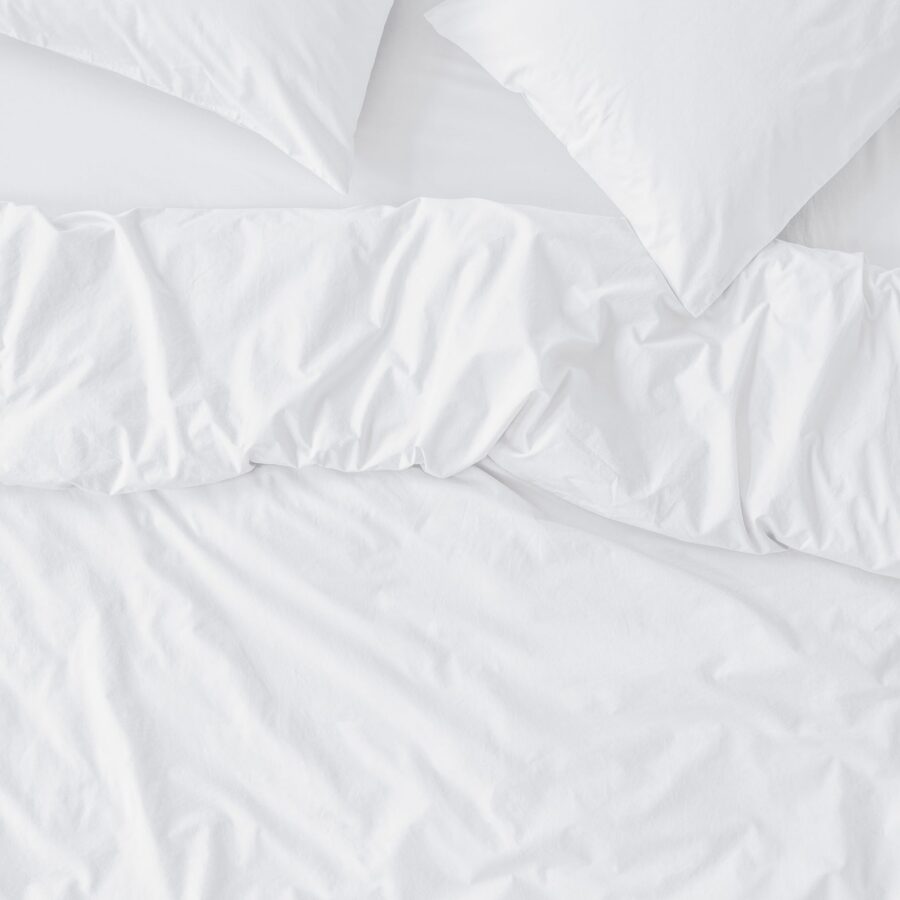 White Washed Cotton Percale Duvet Cover