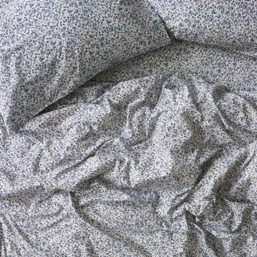 Blue Mini Meadow Cotton Duvet Cover