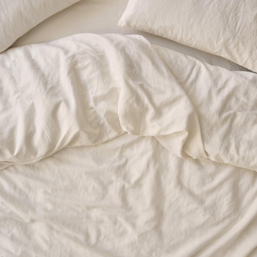 Pearl Linen Blend Duvet Cover
