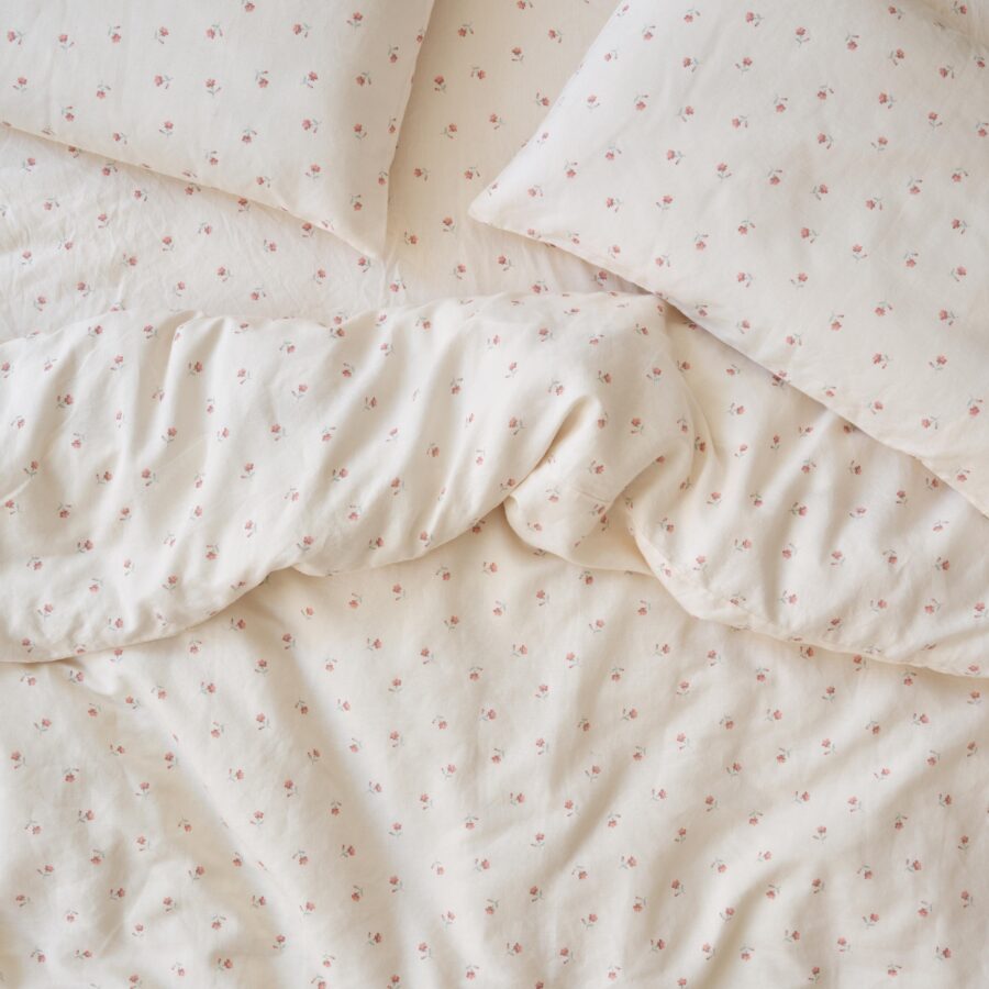 Pearl Posy Bud Linen Blend Duvet Cover