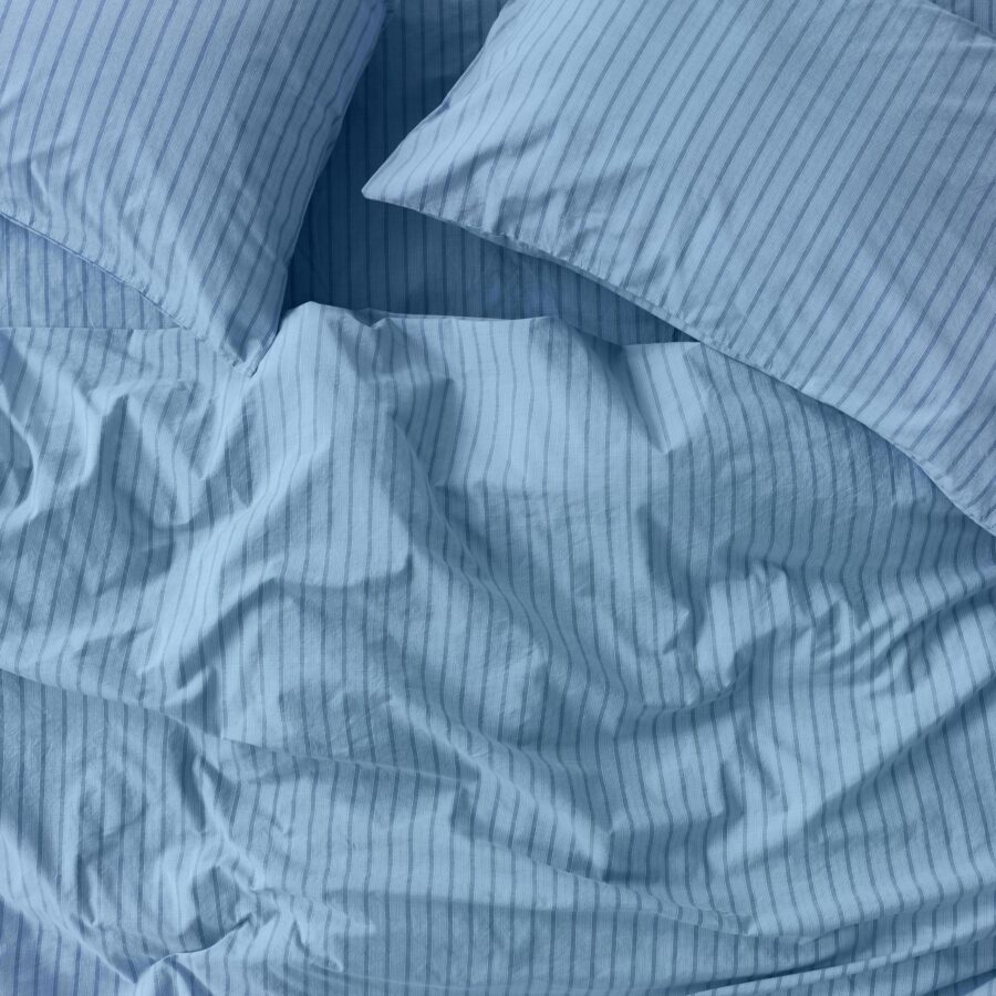 Pale Blue Favorite Shirt Stripe Cotton Duvet Cover
