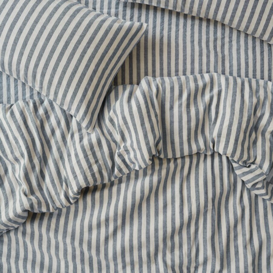 Atlantic Pembroke Stripe Linen Blend Duvet Cover