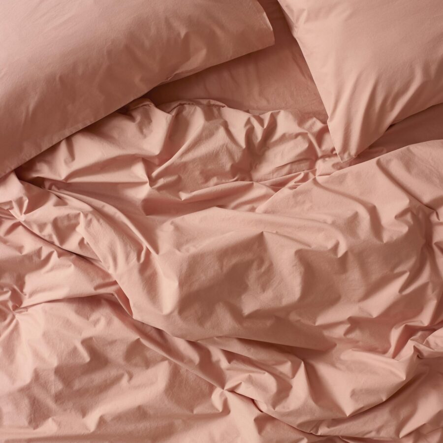 Blush Pink Washed Cotton Percale Duvet Cover