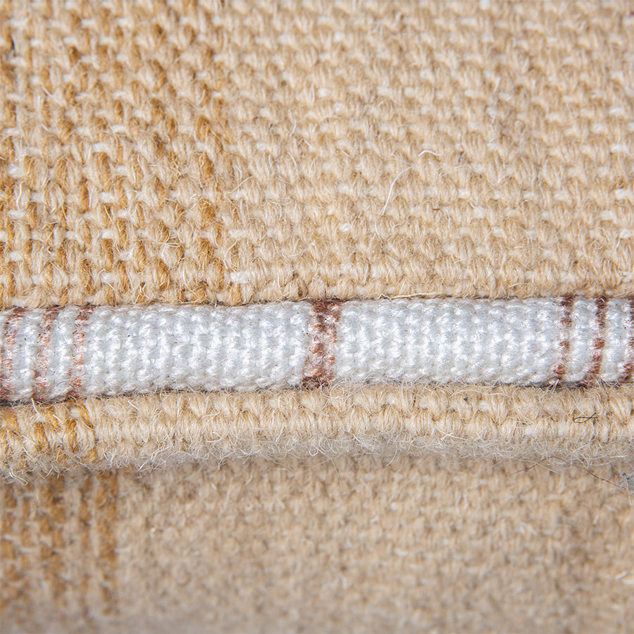 Hand woven wool lumbar pillow - Natural - Image 3