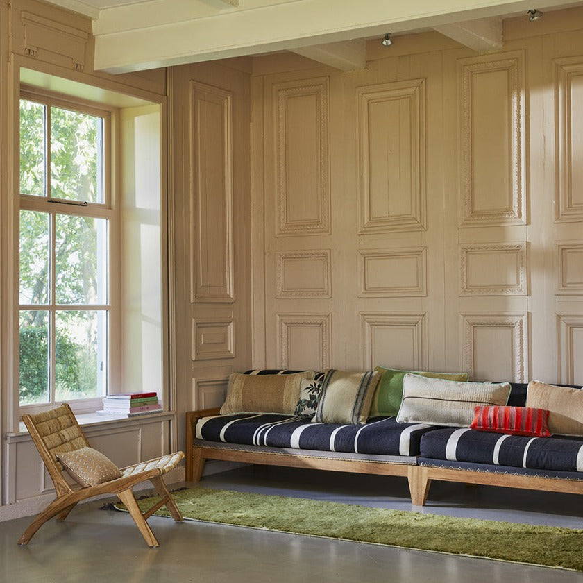 Hand woven wool lumbar pillow - Natural - Image 6