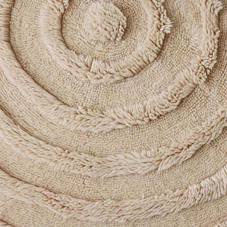 Round woolen rug cream - Image 2