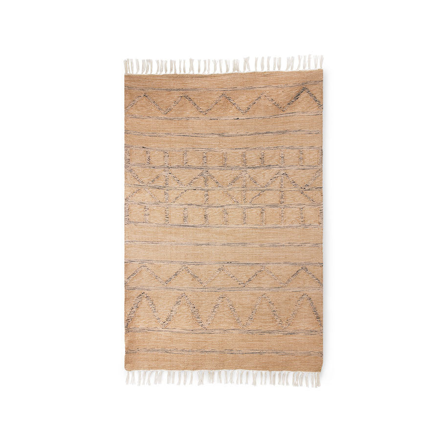 Handwoven indoor / outdoor rug natural