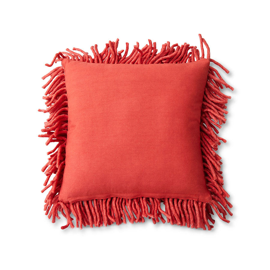 Rugged woolen pillow - cherry - Image 2