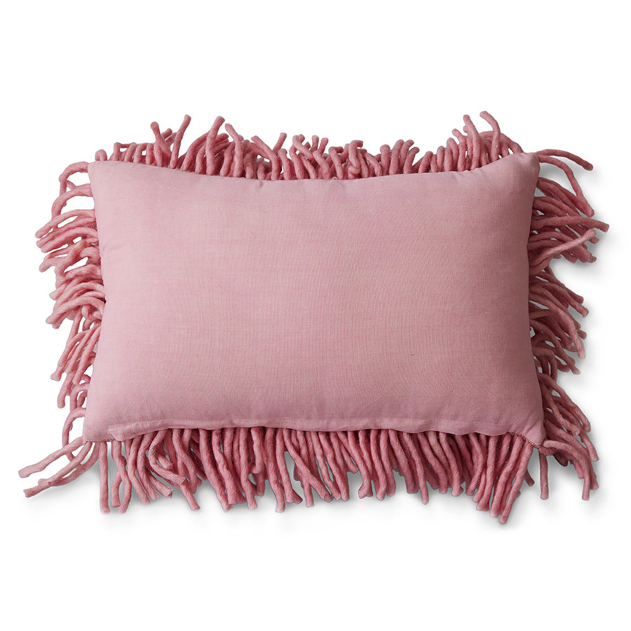 Rugged woolen pillow - pink - Image 3