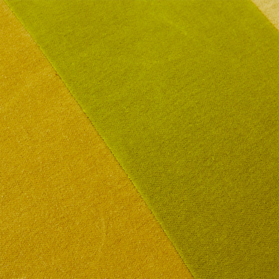 Striped velvet pillow yellow / green - Image 4