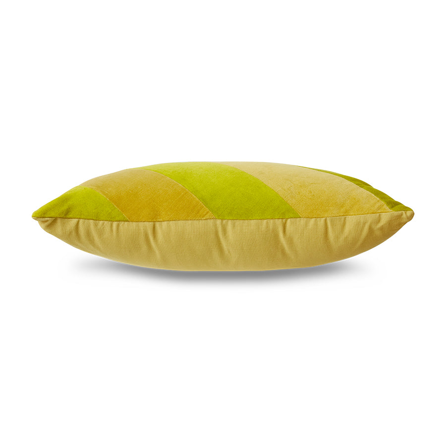 Striped velvet pillow yellow / green - Image 6