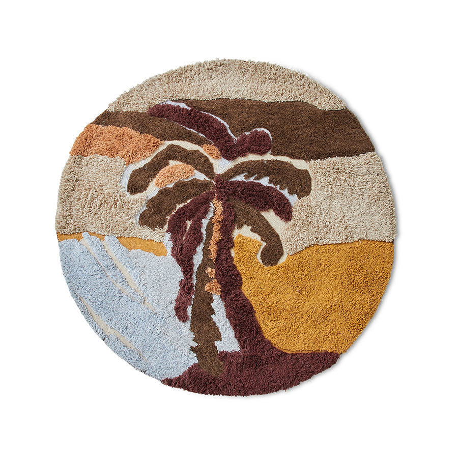Round tufted rug Palm Beach