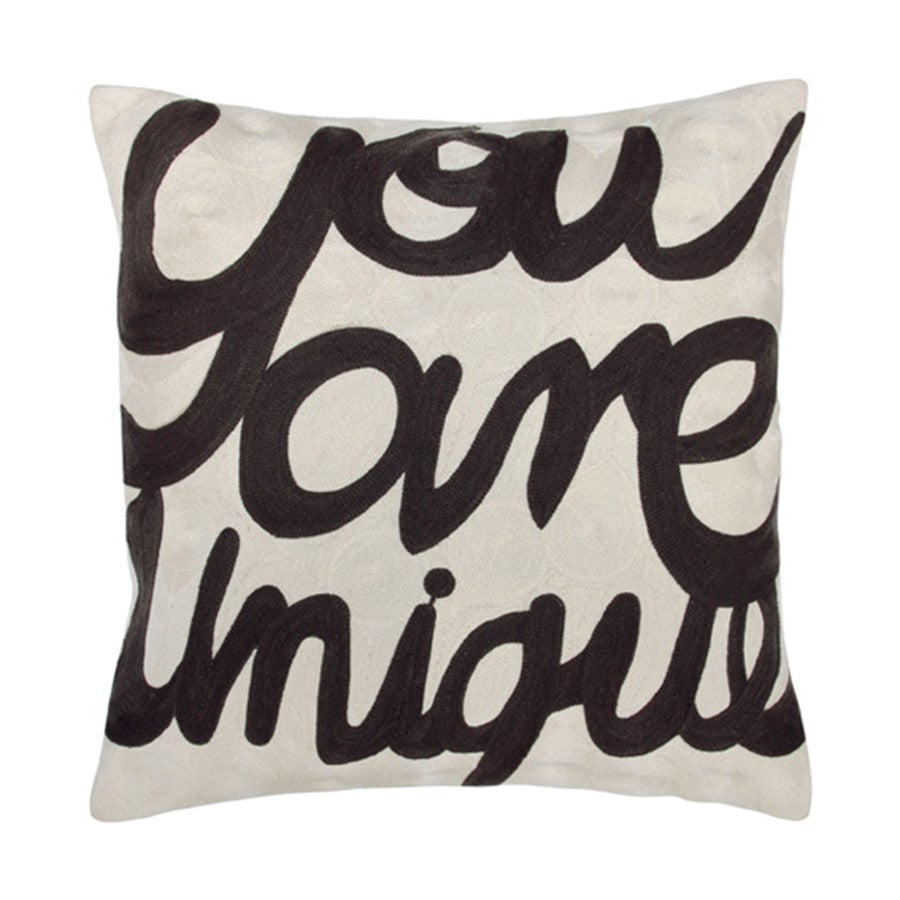 Hand embroidered throw pillow - You are unique