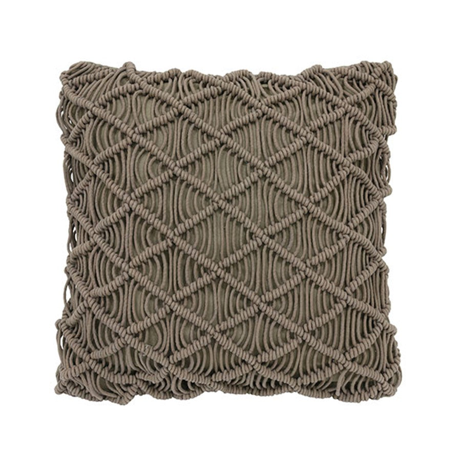 Macram?? throw pillow - green